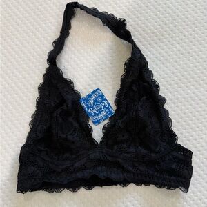 Free People Black Halter Lace Bra Size XS